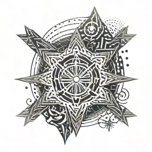 An intricate design featuring the Sith Symbol, the Jedi Order Symbol and the Rebel Symbol from Star Wars tattoo design idea