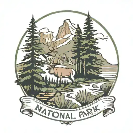 national park logo tattoo design idea