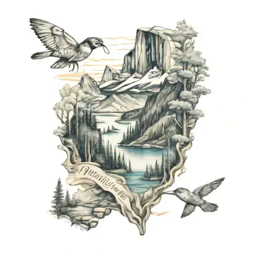 national park tattoo design idea