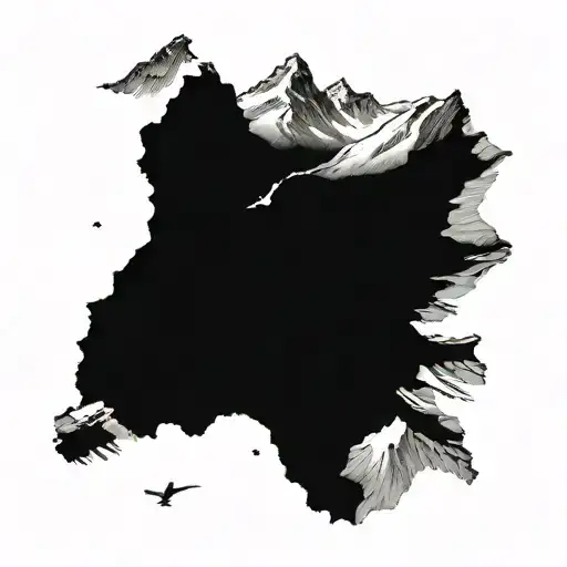 national park with glacier tattoo design idea