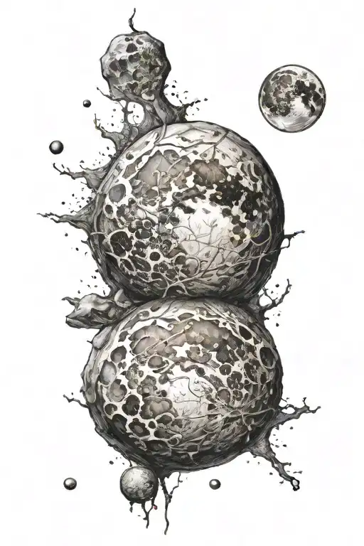 moon small boulder and gemini constillation tattoo design idea