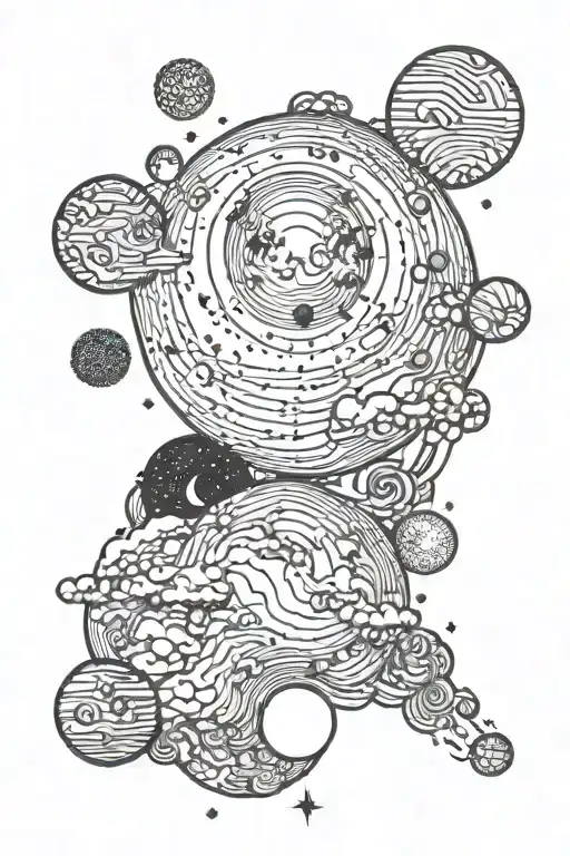 moon small boulder and gemini constillation tattoo design idea