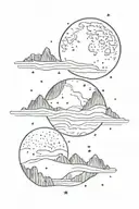 moon small boulder and gemini constillation tattoo design idea