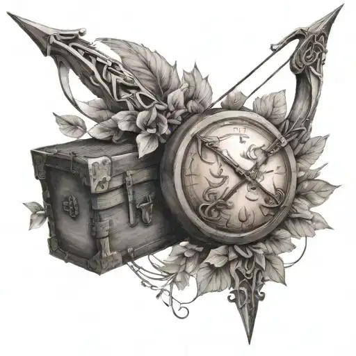 bow and arrow chest tattoo tattoo design idea