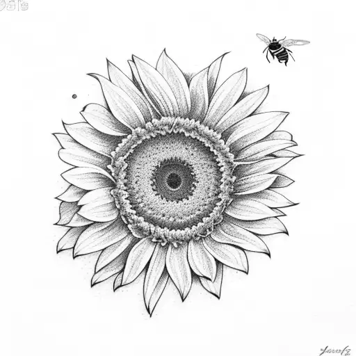bee, gerbera, semi colon tattoo design idea