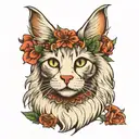 white maine coon seal tattoo design idea
