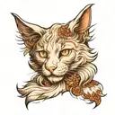 white maine coon seal tattoo design idea