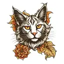 white maine coon seal tattoo design idea