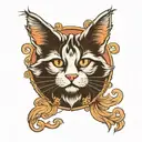 white maine coon seal tattoo design idea