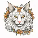 white Maine Coon tattoo design idea