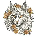 white Maine Coon tattoo design idea