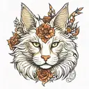 white Maine Coon tattoo design idea