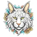 white Maine Coon tattoo design idea