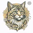 cat seal Maine Coon tattoo design idea