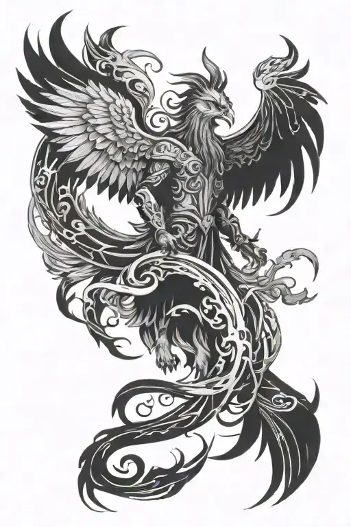 Wizard and phoenix tattoo tattoo design idea
