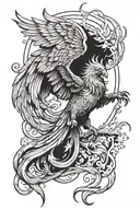 Wizard plus phoenix tattoo tattoo design idea