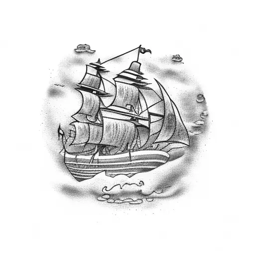 pirate ship  tattoo design idea