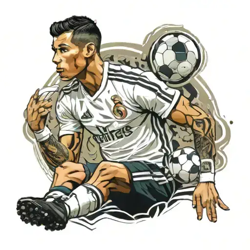 Cristiano Ronaldo on foot  tattoo design idea