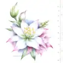 sheet music and white edelweiss flower tattoo design idea