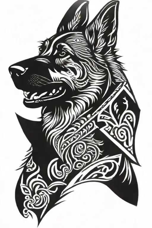 German Shepherd tattoo design idea