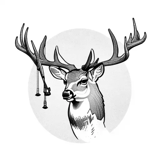 Bow Hunting Deer tattoo design idea