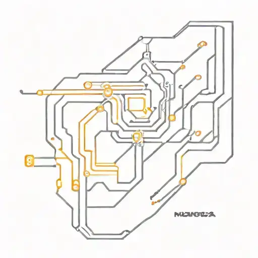 f1 monza circuit board design red and yellow tattoo design idea