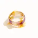 wedding ring finger 3 bands purple tattoo design idea