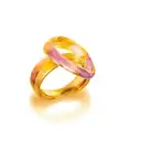 wedding ring finger 3 bands purple tattoo design idea