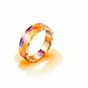 wedding ring finger 3 bands purple tattoo design idea