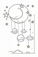 rain travel moon stars strong, remembering father, grateful to mother, love my husband tattoo design idea