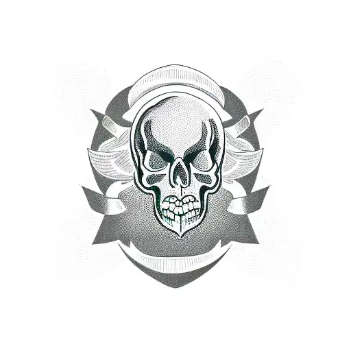 A captivating blackwork silhouette of a criminal justice professor holding a skull, symbolizing their passion for both their occupation and love for skulls tattoo design idea