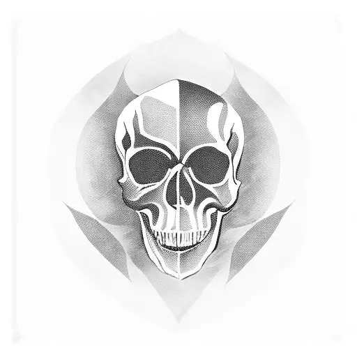 A captivating blackwork silhouette of a criminal justice professor holding a skull, symbolizing their passion for both their occupation and love for skulls tattoo design idea