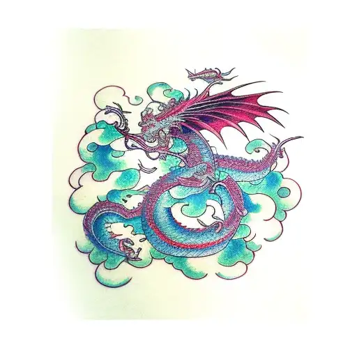 dragon sky tattoo design idea