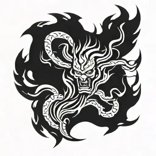 raijin lightning  tattoo design idea