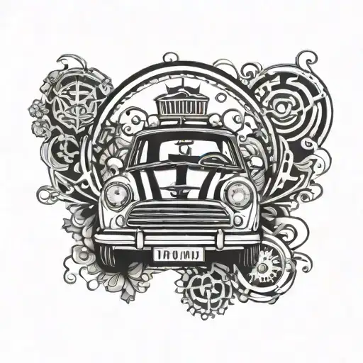 MINI COOPER  tattoo design idea
