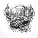 MINI COOPER  tattoo design idea