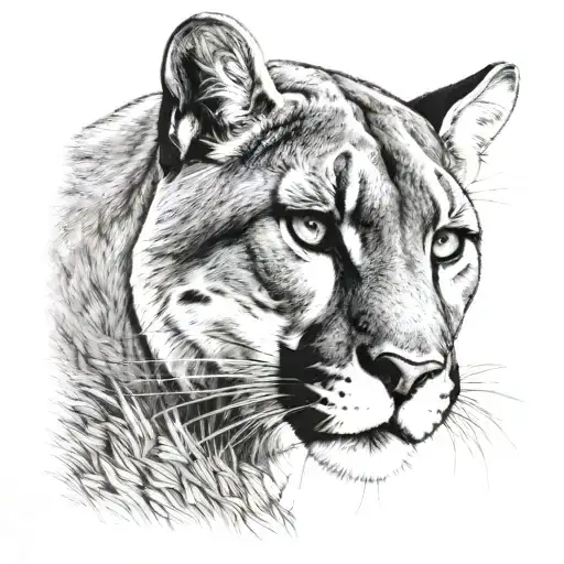 cougar tattoo design idea