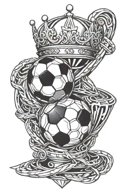 soccer ball diamond crown intertwinded tattoo design tattoo design idea