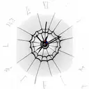 broken clock spider web y2k tattoo design idea