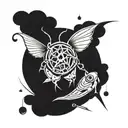 linear, symbol, dont hover, motivation tattoo design idea