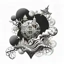 symbolize escaping reality by creating a different world tattoo design idea