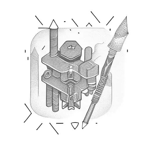 traffic cone tattoo design idea