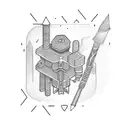 traffic cone tattoo design idea