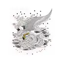 feral angry duck tattoo design idea