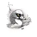 feral angry duck tattoo design idea
