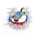 feral angry duck tattoo design idea