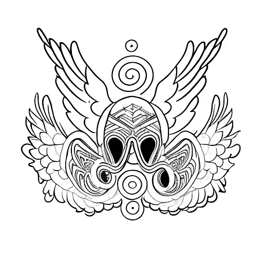 Letter G angel wings  tattoo design idea