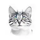 black ando Orange cat tattoo design idea