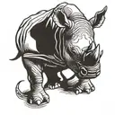 rhino in charging stance tattoo design idea