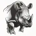 rhino in charging stance tattoo design idea